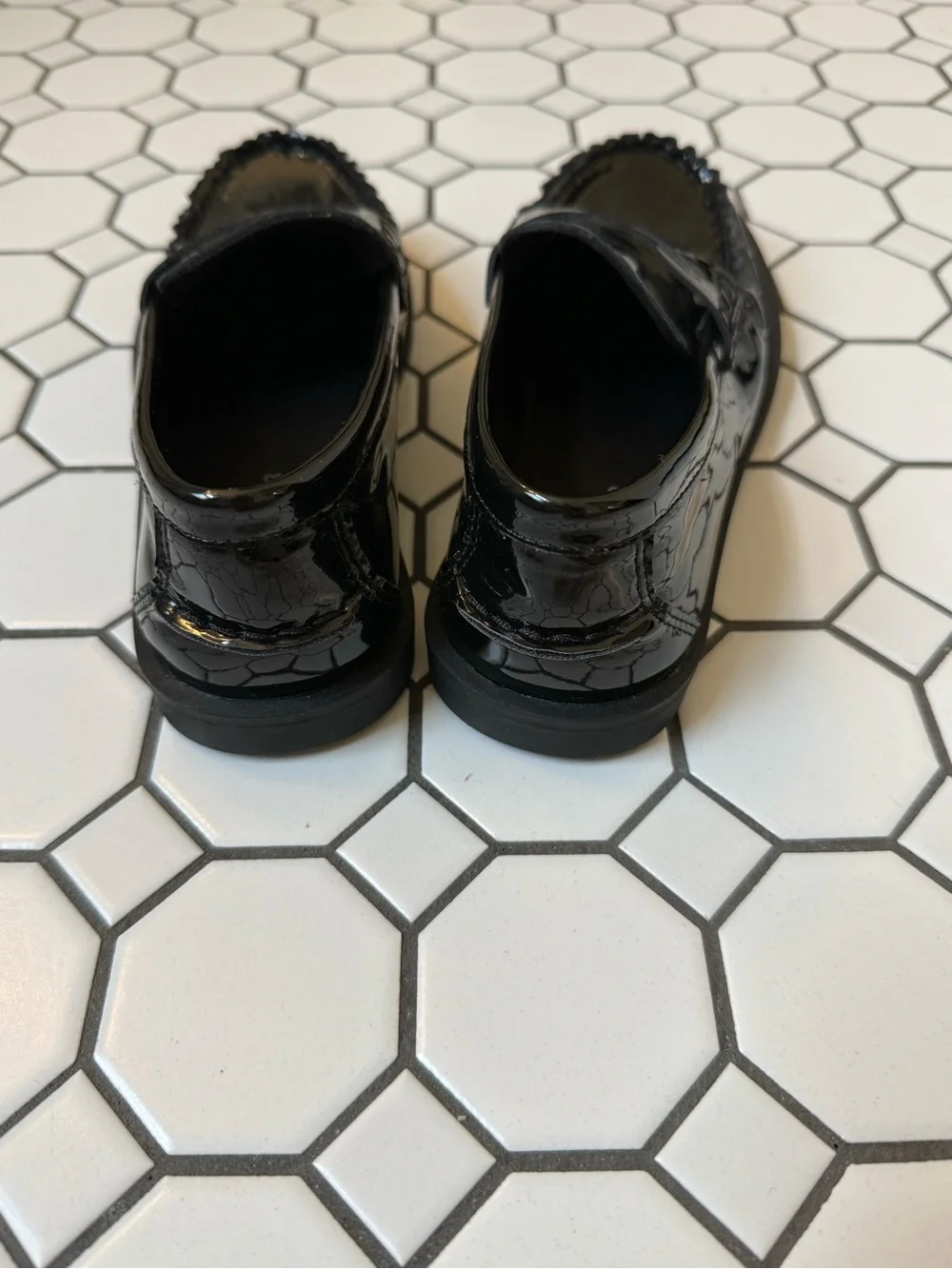 ZARA Kids Glossy Black Patent Loafers